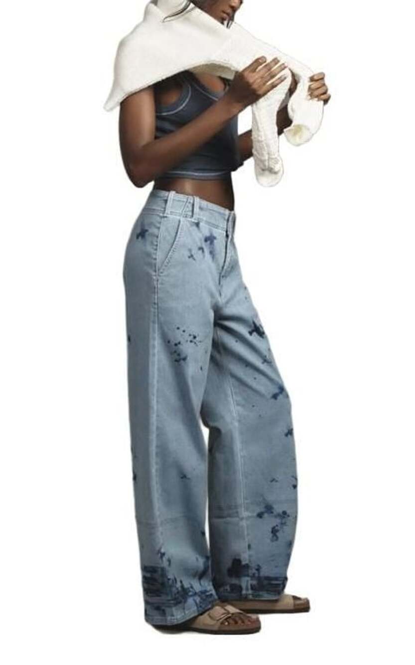 Pilcro And The Letterpress Denim Medi Size 26 Wide-Leg Jeans Abercrombie $158 NW